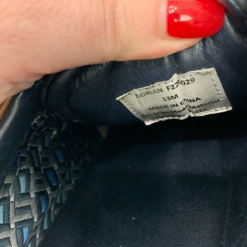 Freeman Sz 13 Dorian Navy Blue Suede Memory Foam Lace Up Oxfords Shoes
